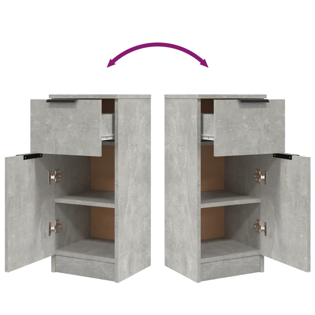 Skjenk betonggrå 30x30x70 cm konstruert tre