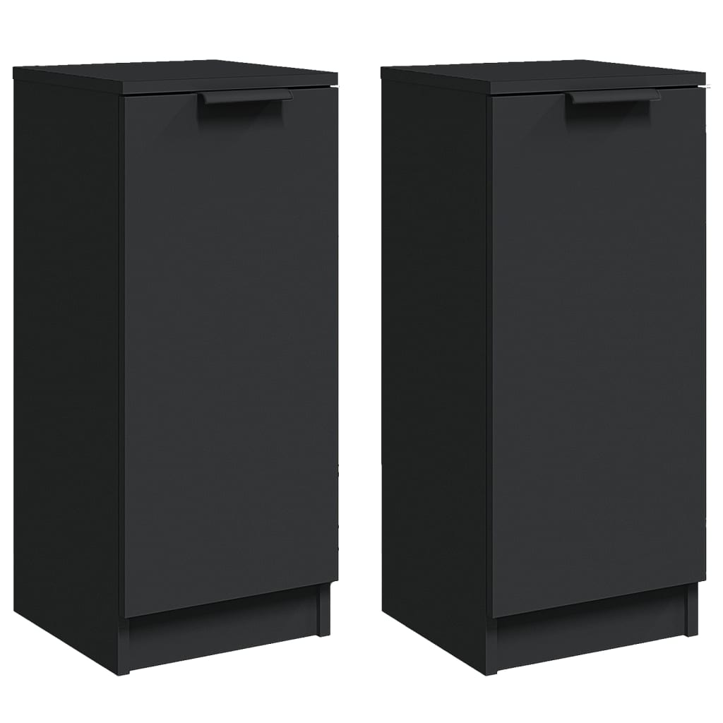 Skjenker 2 stk svart 30x30x70 cm konstruert tre