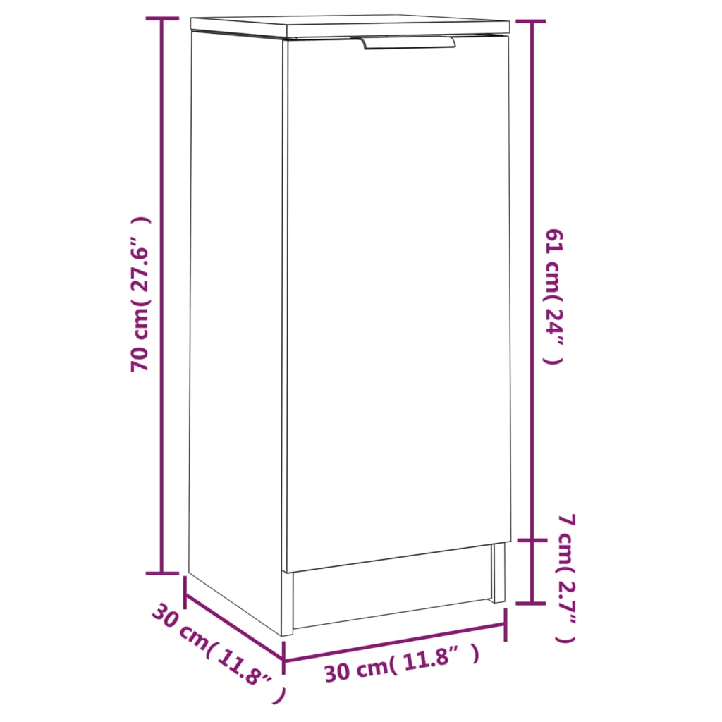 Skjenker 2 stk svart 30x30x70 cm konstruert tre