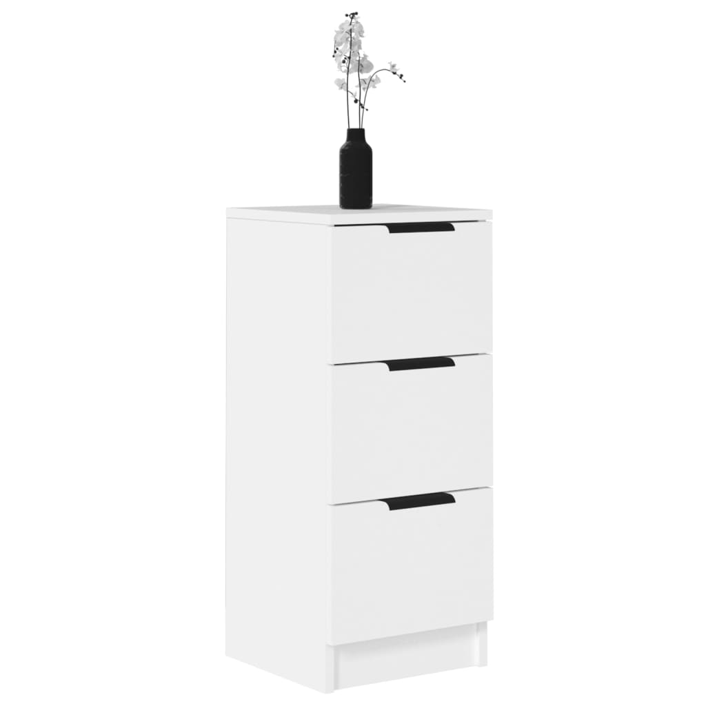 Skjenker 2 stk hvit 30x30x70 cm konstruert tre