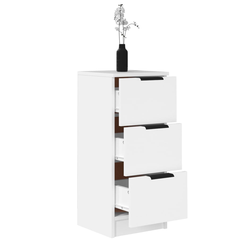 Skjenker 2 stk hvit 30x30x70 cm konstruert tre