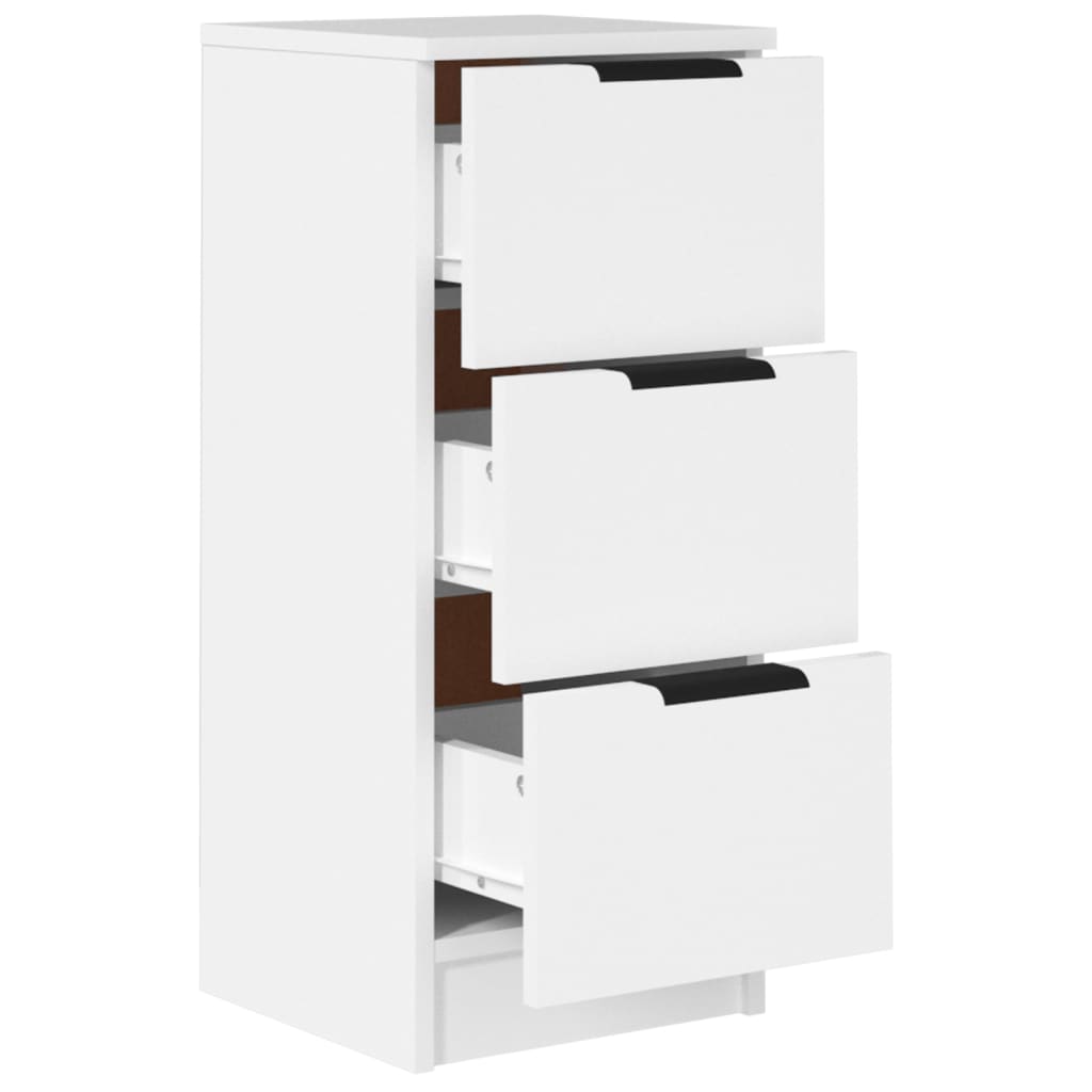 Skjenker 2 stk hvit 30x30x70 cm konstruert tre