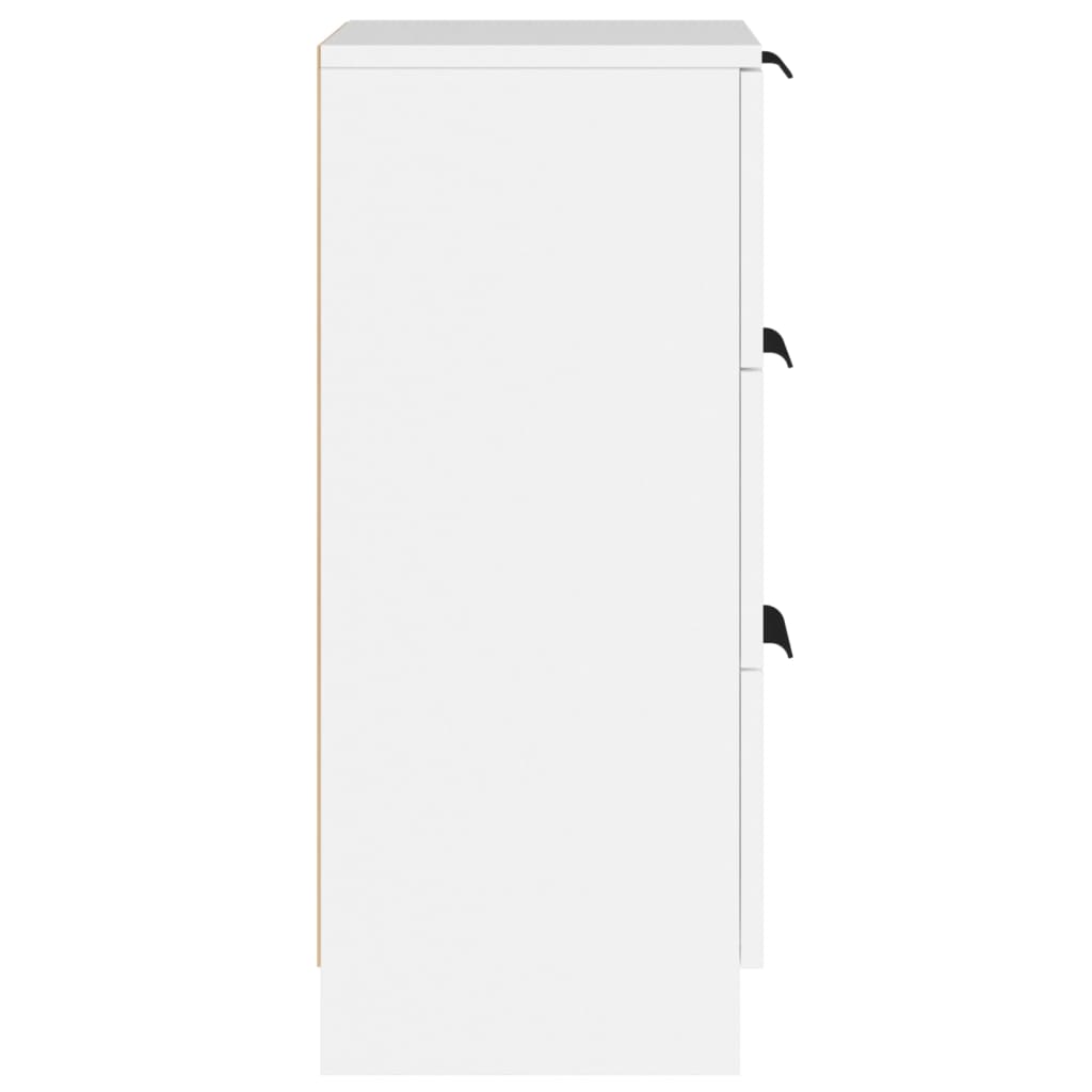 Skjenker 2 stk hvit 30x30x70 cm konstruert tre