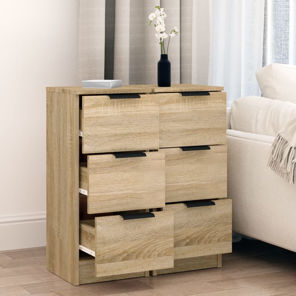Skjenker 2 stk sonoma eik 30x30x70 cm konstruert tre