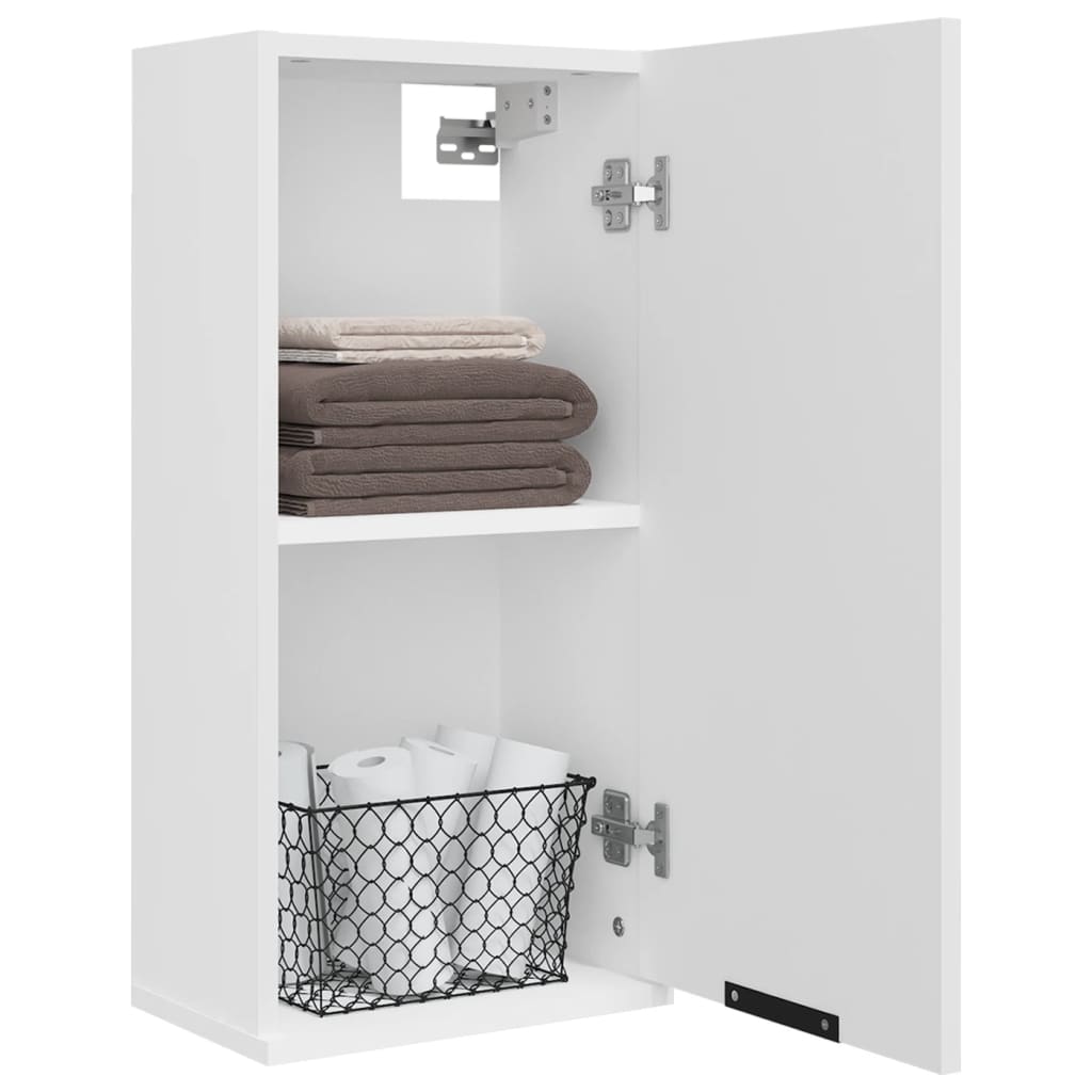 Vegghengt baderomsskap hvit 32x20x67 cm