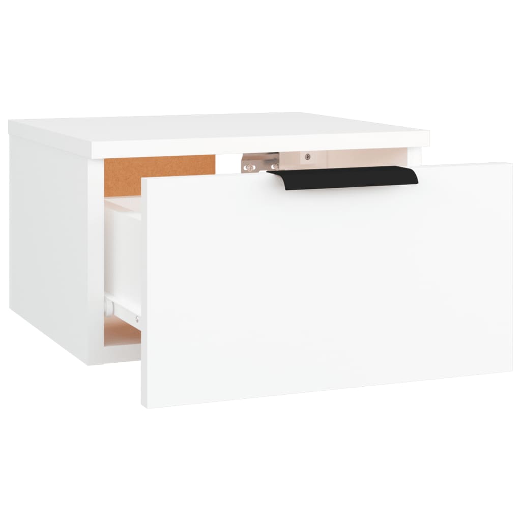Veggmontert nattbord hvit 34x30x20 cm