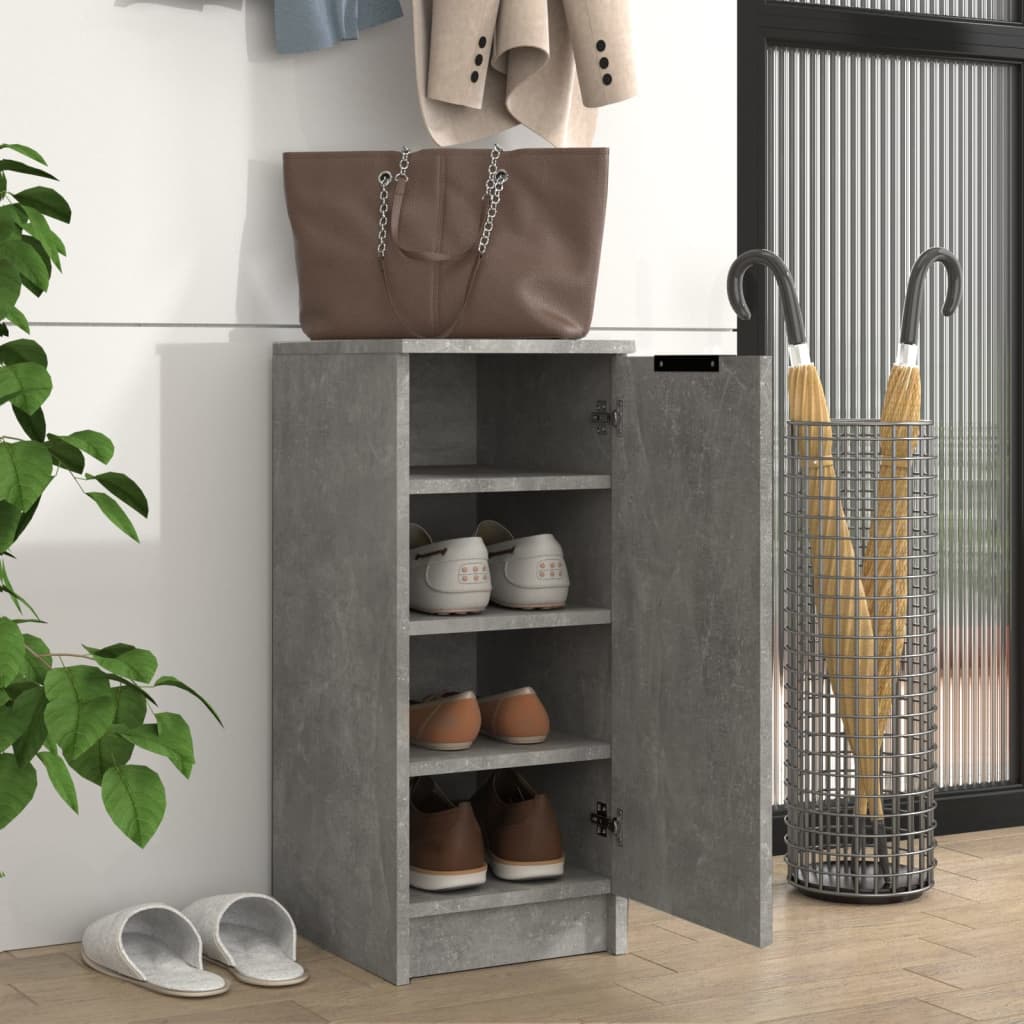 Skoskap betonggrå 30x35x70 cm konstruert tre
