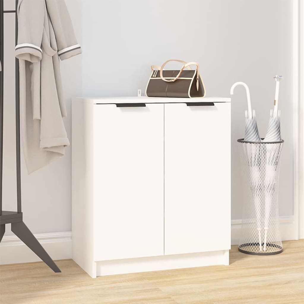 Skoskap hvit 59x35x70 cm konstruert tre