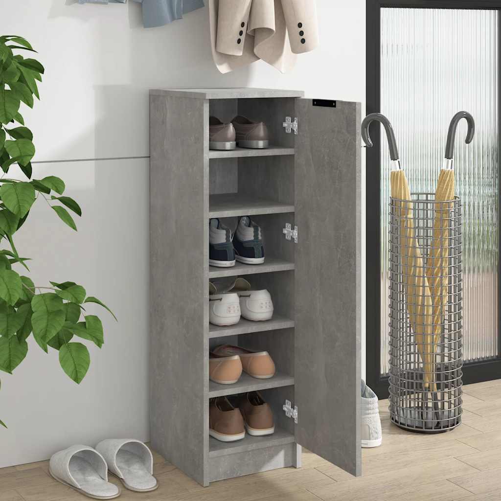 Skoskap betonggrå 30x35x100 cm konstruert tre