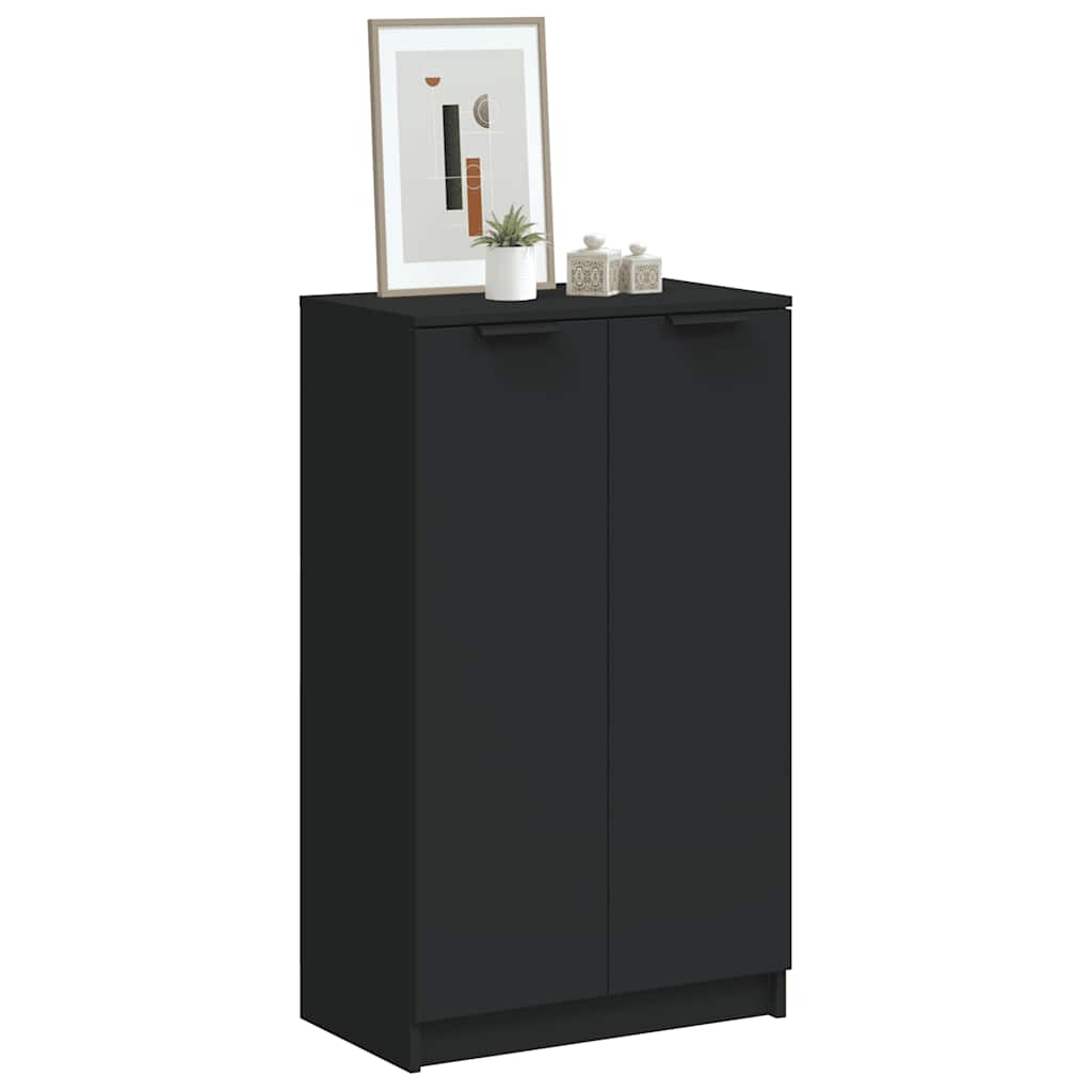 Skoskap svart 59x35x100 cm konstruert tre