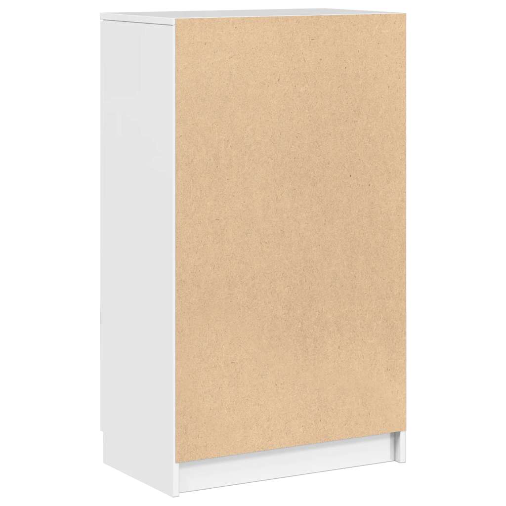 Skoskap høyglans hvit 59x35x100,5 cm konstruert tre