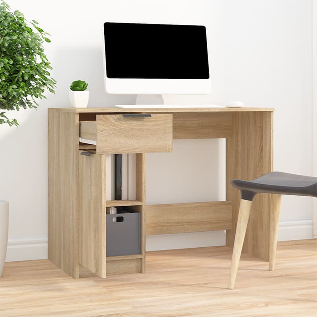 Skrivebord sonoma eik 100x50x75 cm konstruert tre vidaXL