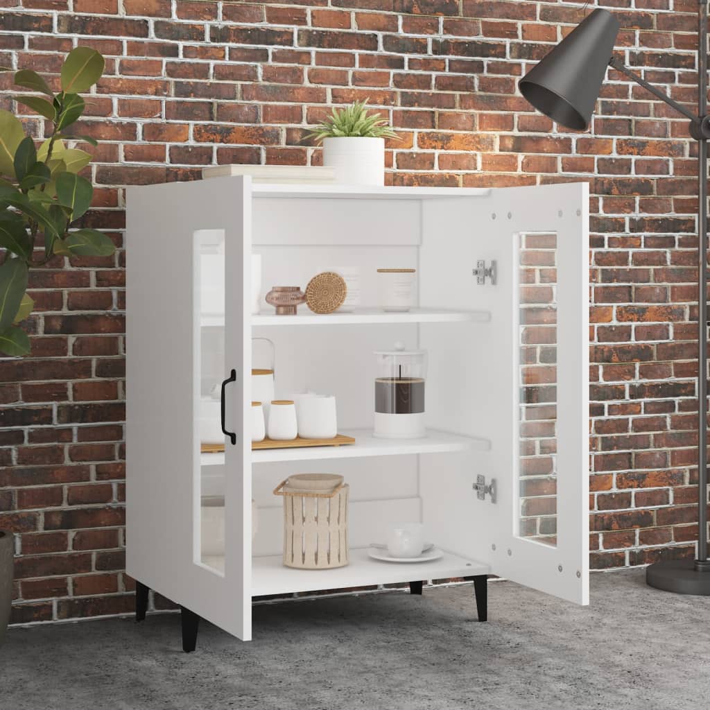 Skjenk hvit 69,5x34x90 cm konstruert tre