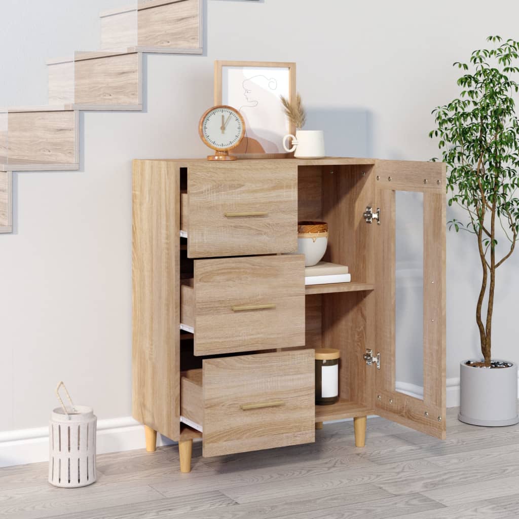 Skjenk sonoma eik 69,5x34x90 cm konstruert tre