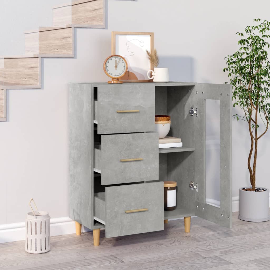 Skjenk betonggrå 69,5x34x90 cm konstruert tre