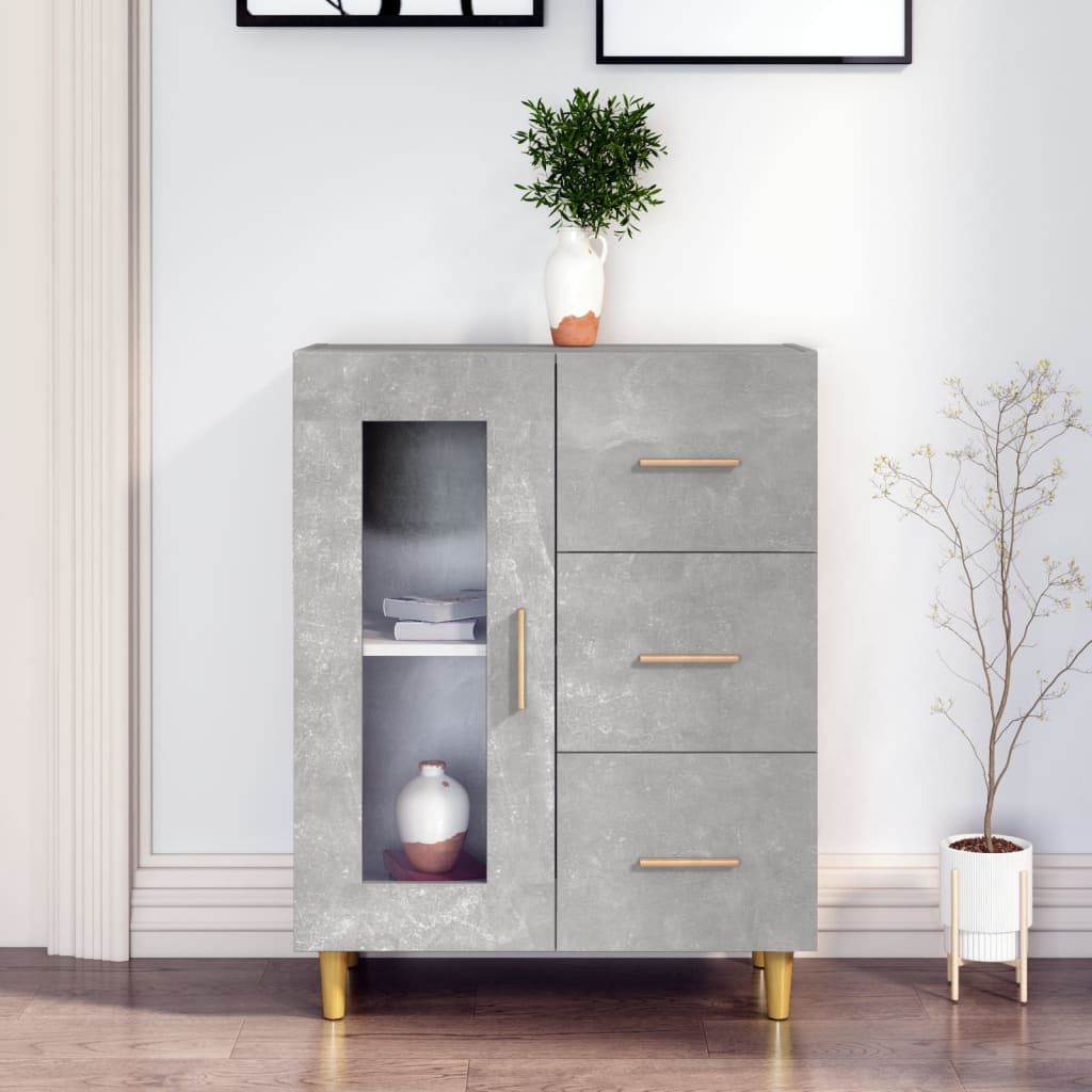 Skjenk betonggrå 69,5x34x90 cm konstruert tre