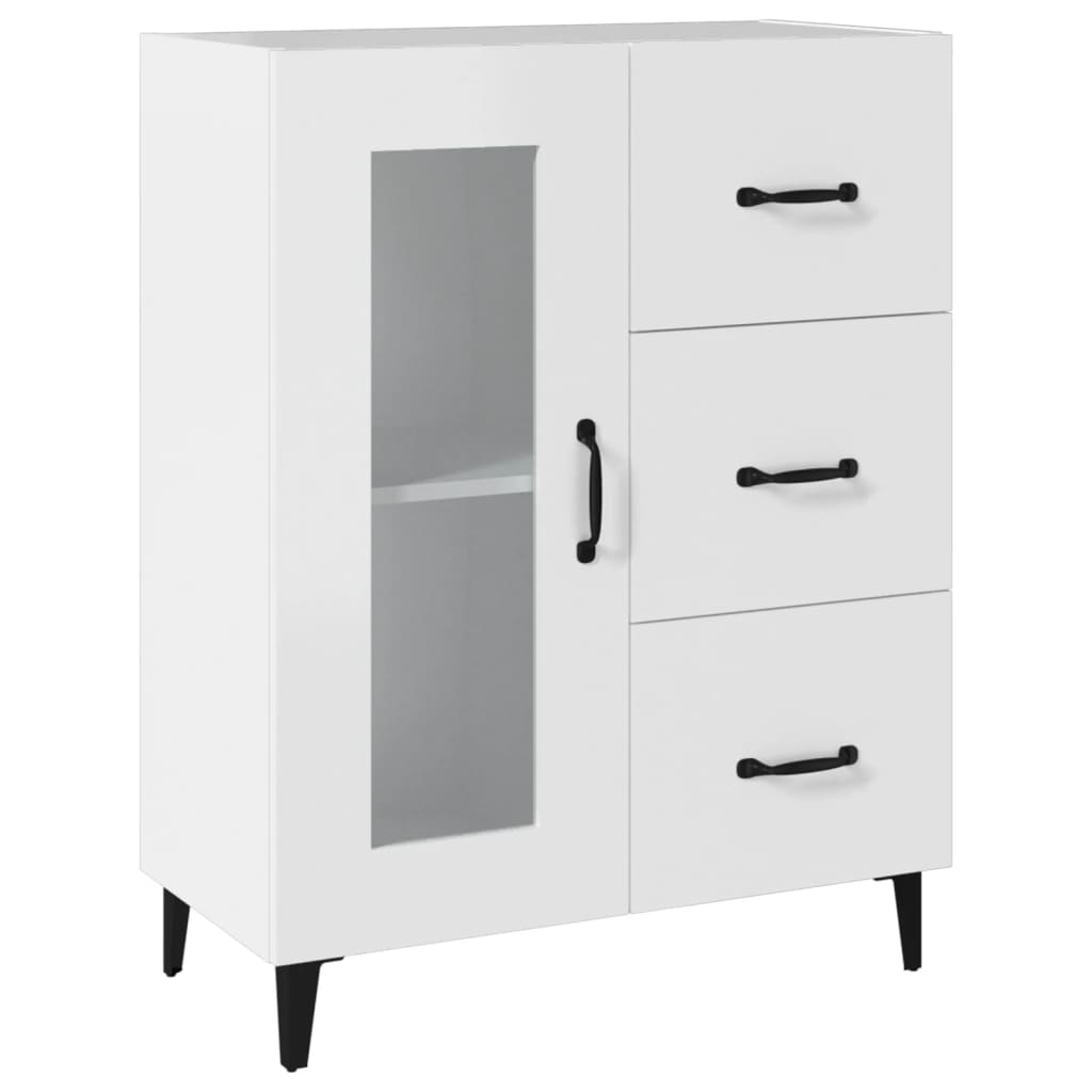 Skjenk hvit 69,5x34x90 cm konstruert tre