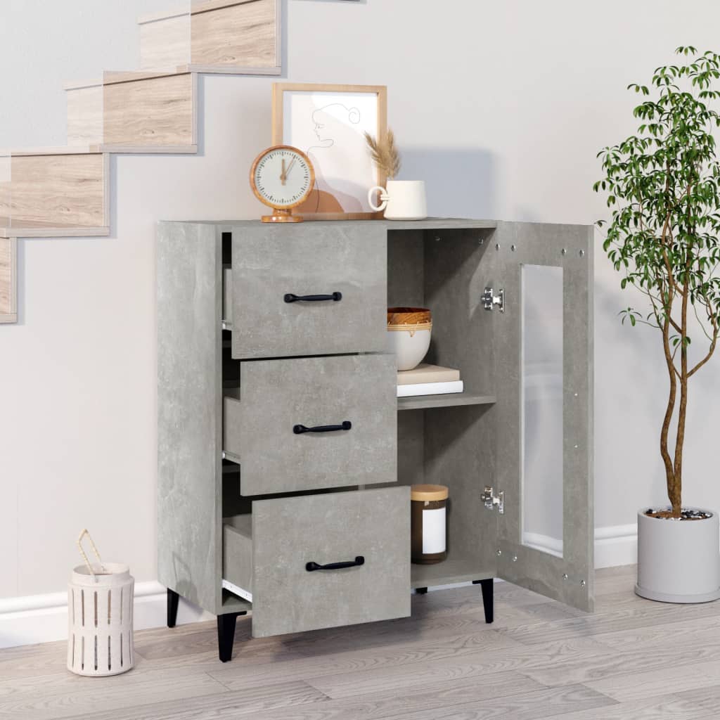 Skjenk betonggrå 69,5x34x90 cm konstruert tre