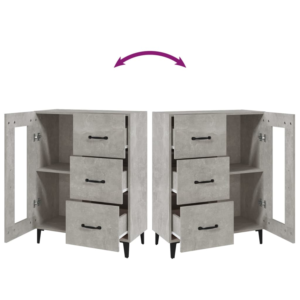 Skjenk betonggrå 69,5x34x90 cm konstruert tre