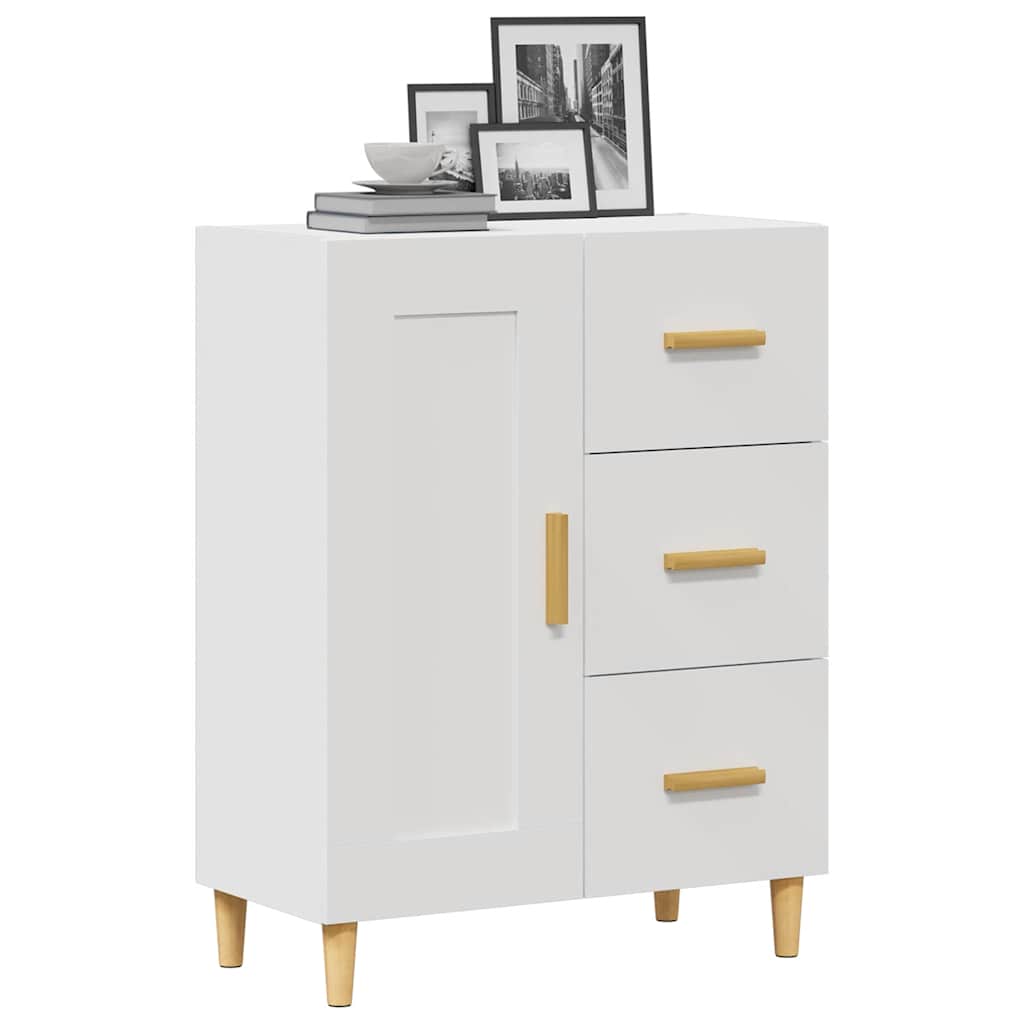 Skjenk hvit 69,5x34x90 cm konstruert tre