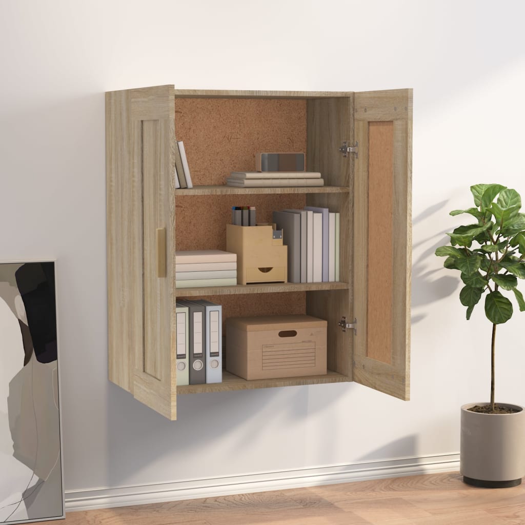 Veggskap sonoma eik 69,5x32,5x90 cm konstruert tre