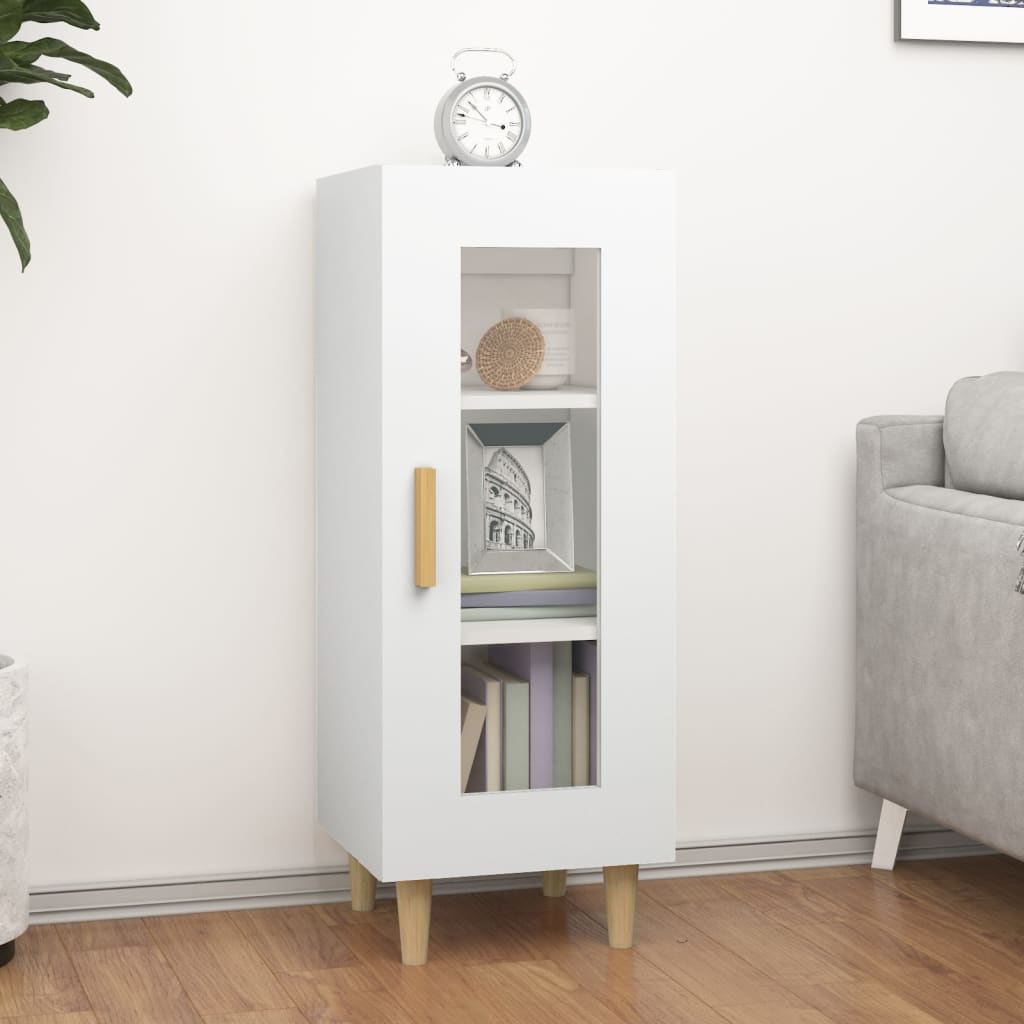Skjenk hvit 34,5x34x90 cm konstruert tre