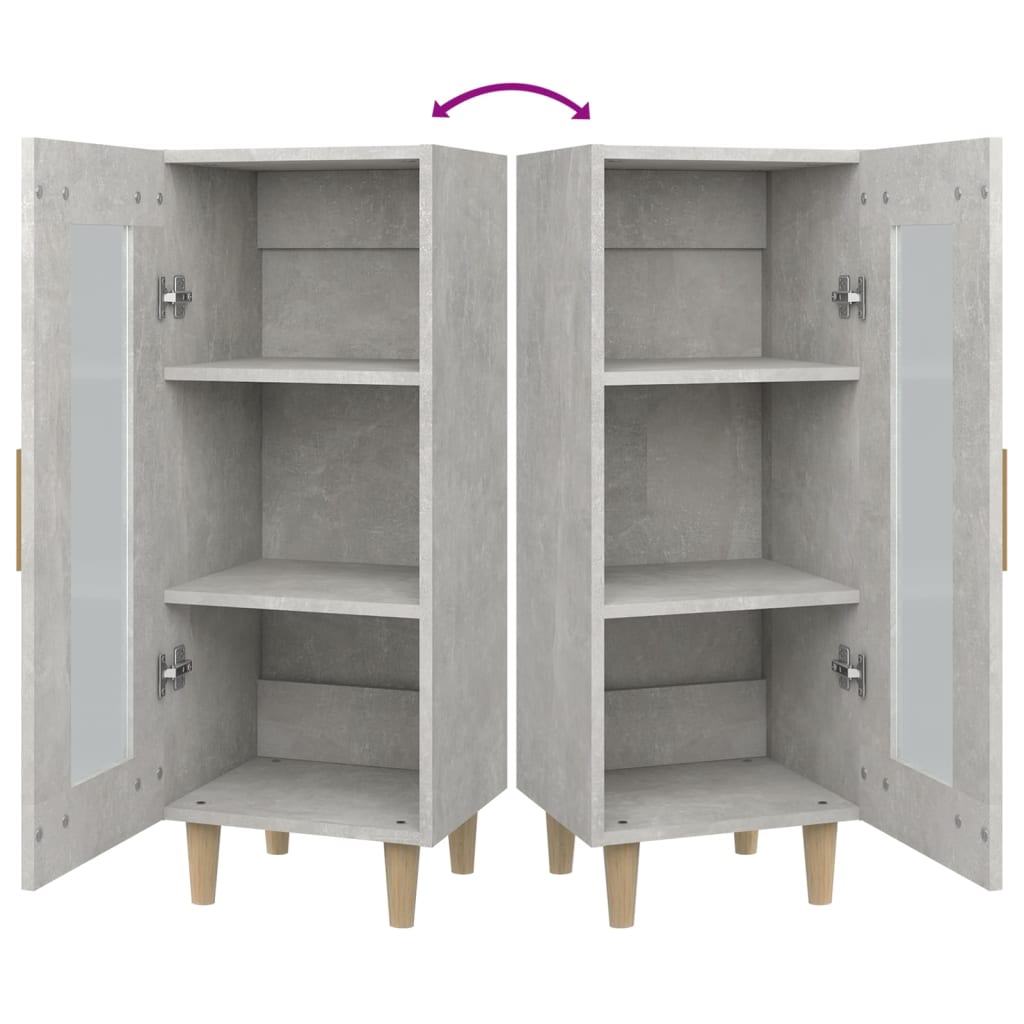 Skjenk betonggrå 34,5x34x90 cm konstruert tre