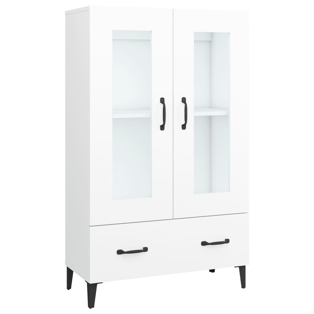 Highboard hvit 70x31x115 cm konstruert tre
