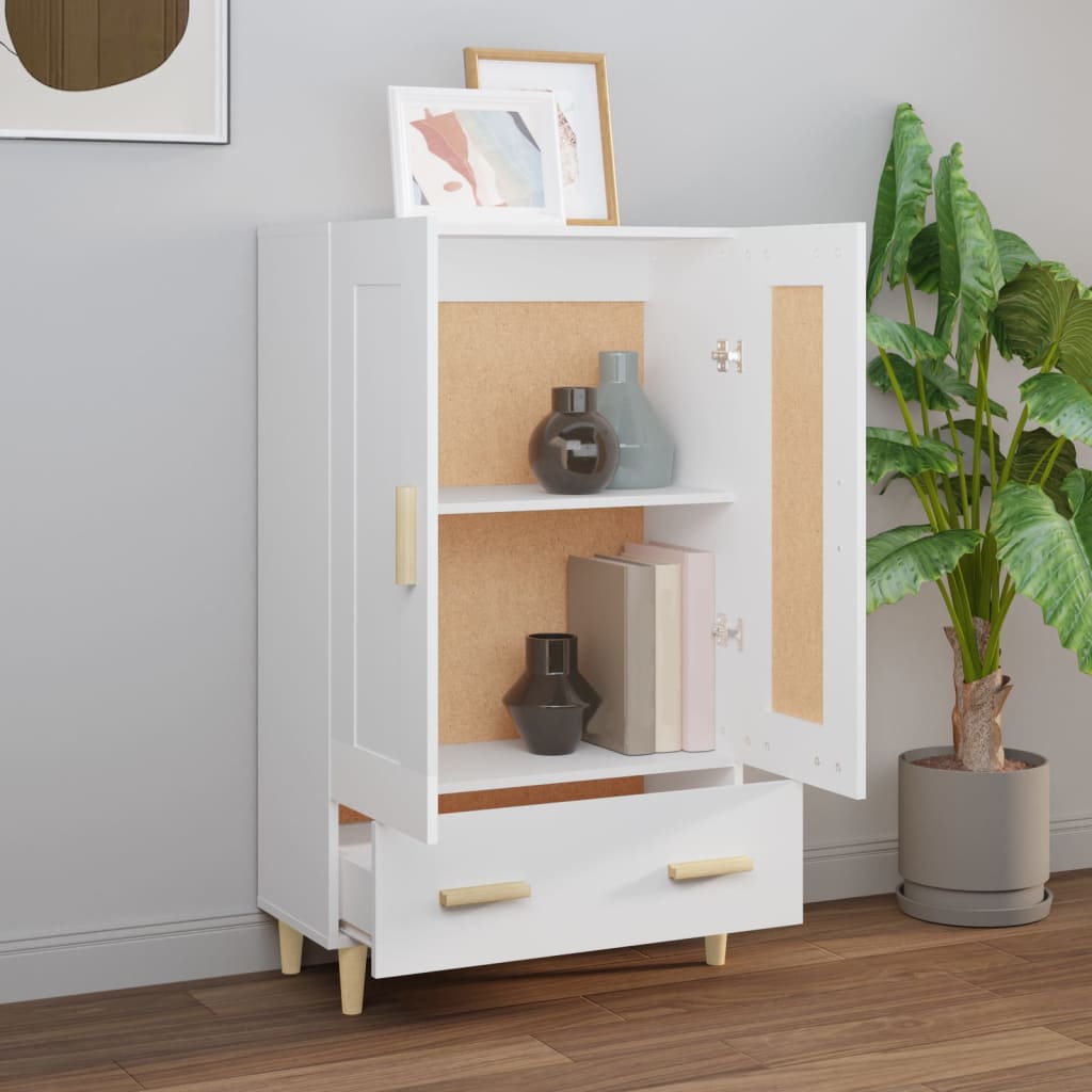 Highboard hvit 70x31x115 cm konstruert tre