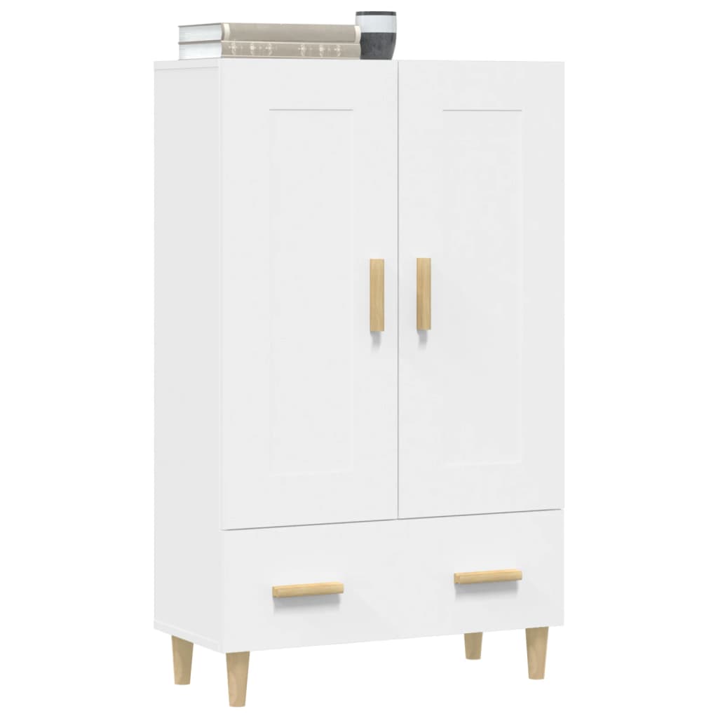 Highboard hvit 70x31x115 cm konstruert tre