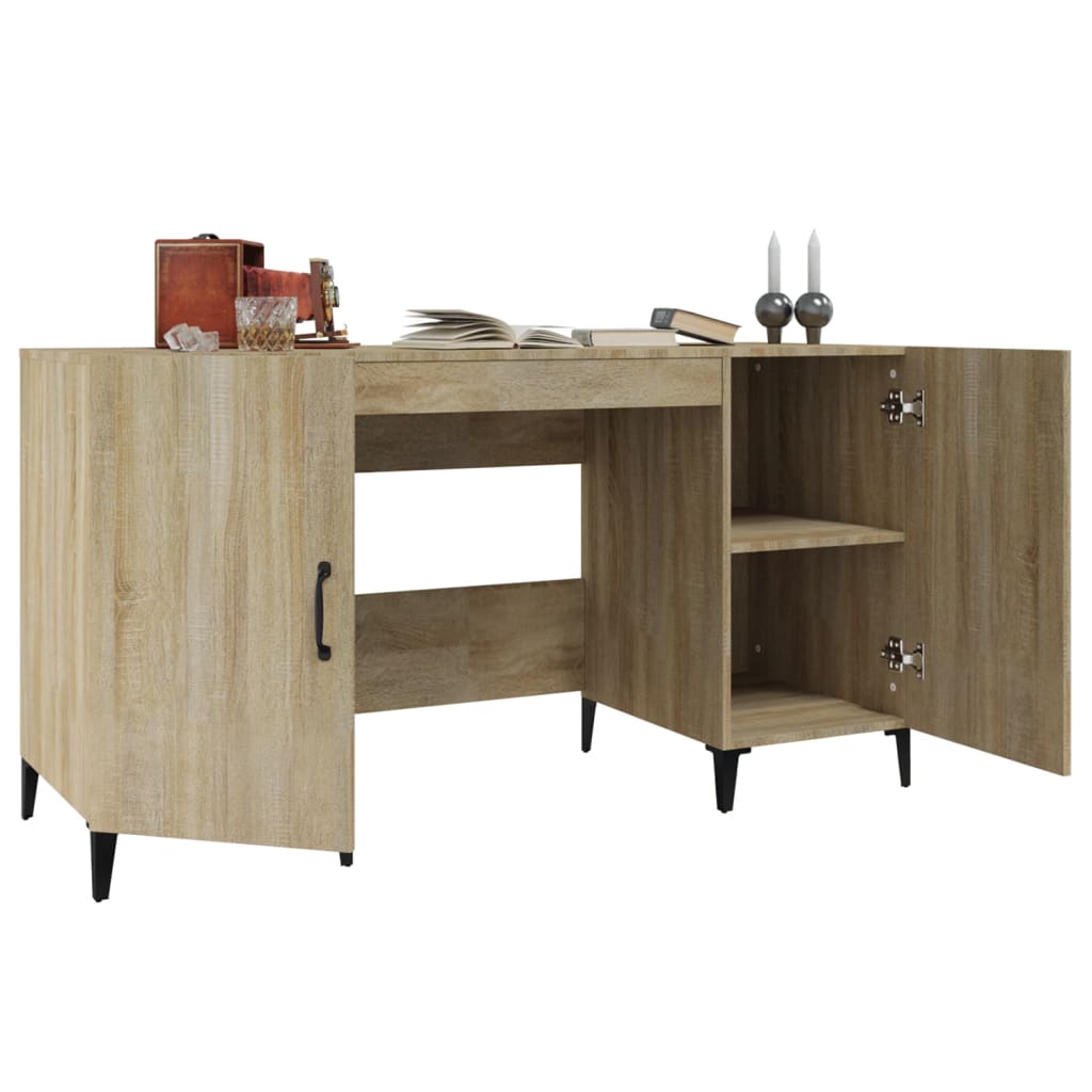 Skrivebord sonoma eik 140x50x75 cm konstruert tre