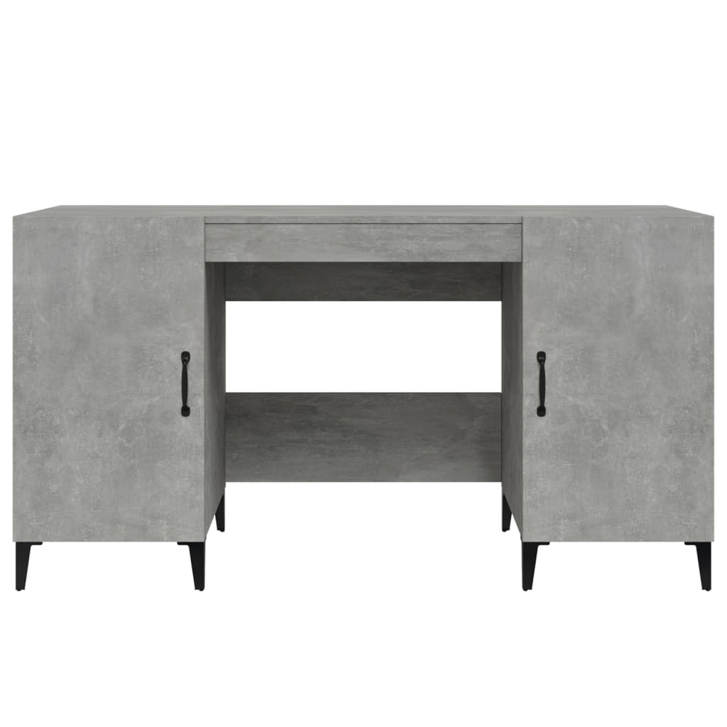 Skrivebordskap betonggrå 140x50x75 cm konstruert tre