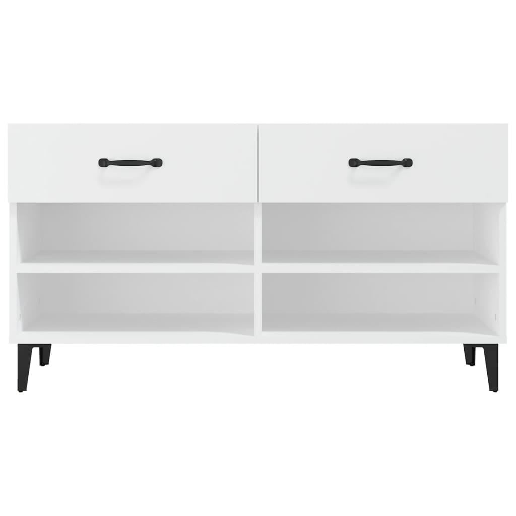 Skoskap hvit 102x35x55 cm konstruert tre