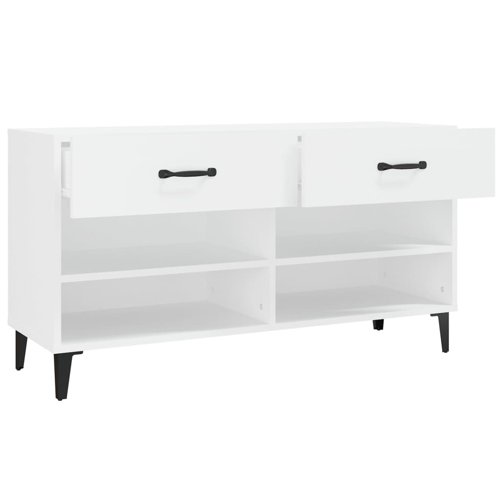 Skoskap hvit 102x35x55 cm konstruert tre
