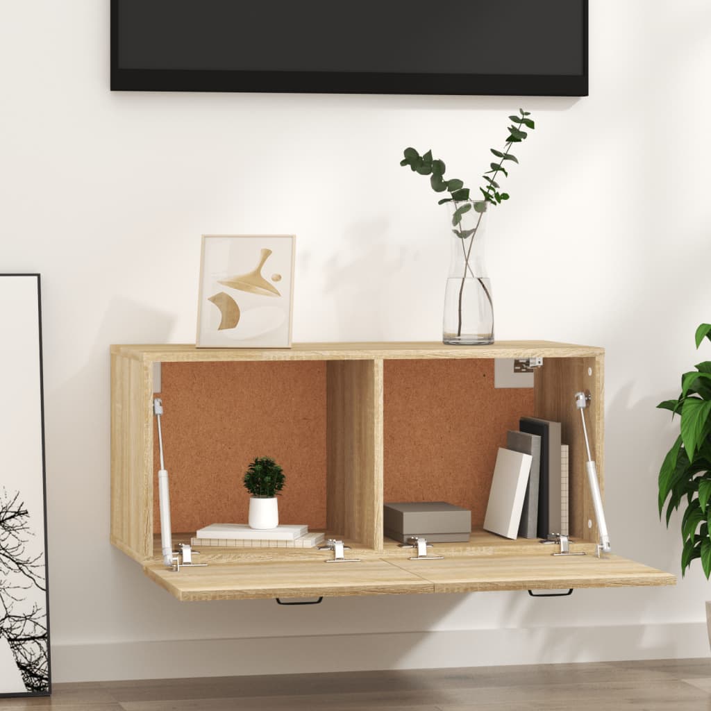 Veggskap sonoma eik 80x36,5x35 cm konstruert tre