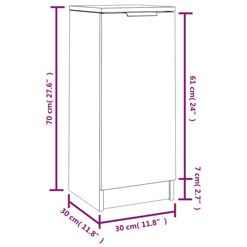 Skjenker 2 stk røkt eik 30x30x70 cm konstruert tre