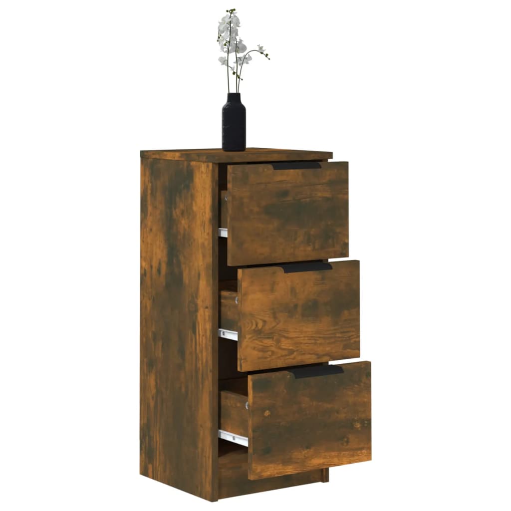 Skjenker 2 stk røkt eik 30x30x70 cm konstruert tre