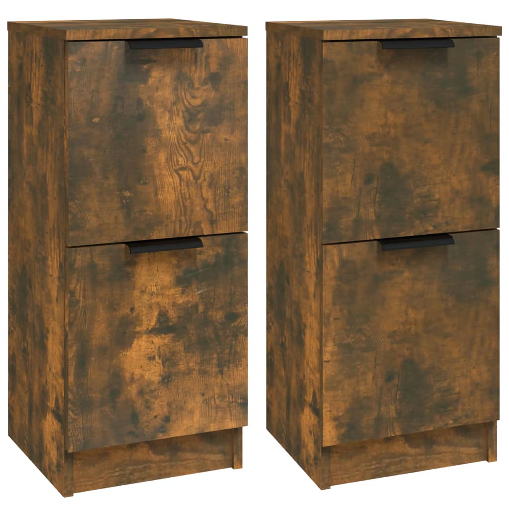 Skjenker 2 stk røkt eik 30x30x70 cm konstruert tre