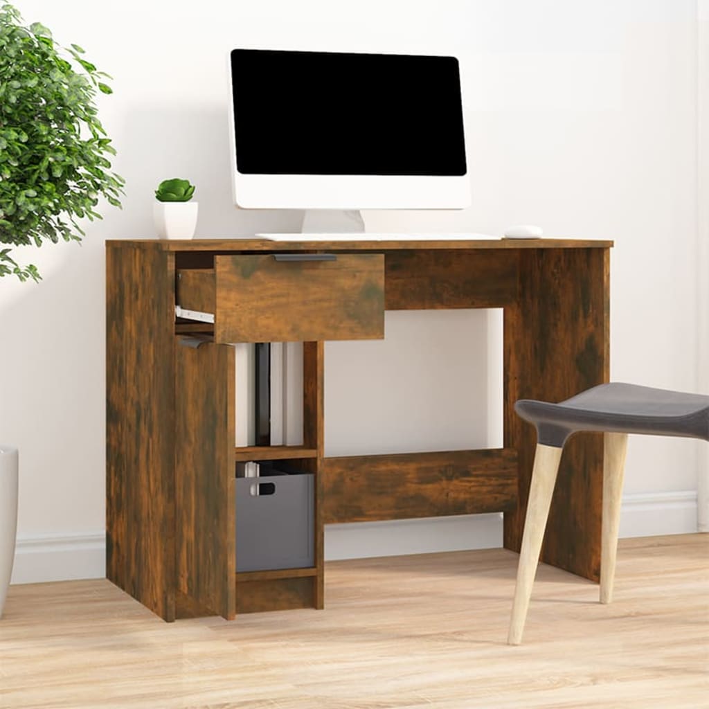 Skrivebord røkt eik 100x50x75 cm konstruert tre