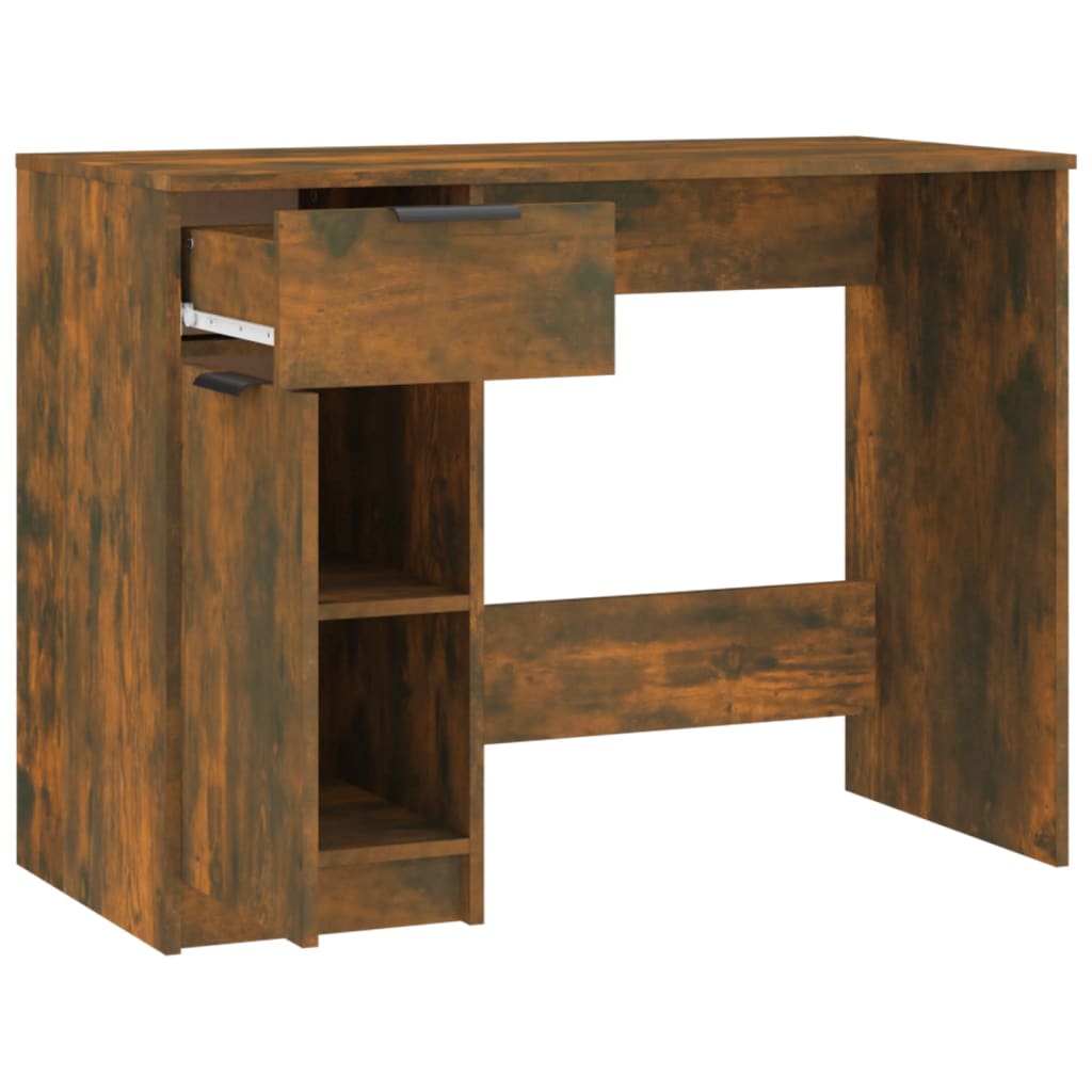 Skrivebord røkt eik 100x50x75 cm konstruert tre