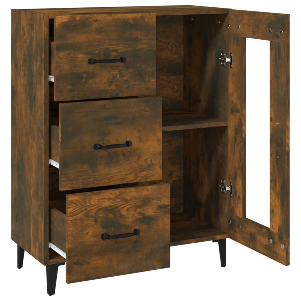 Skjenk røkt eik 69,5x34x90 cm konstruert tre