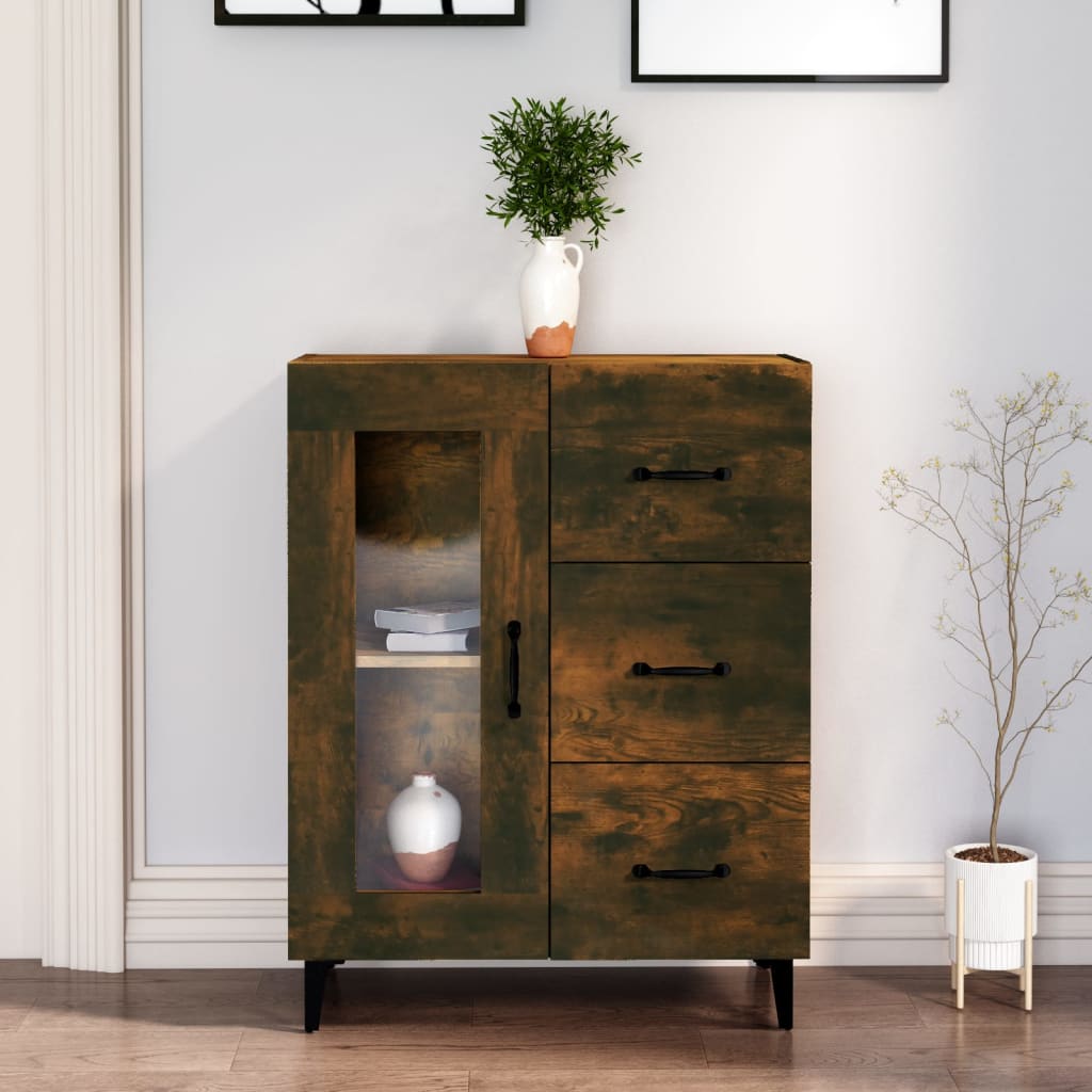 Skjenk røkt eik 69,5x34x90 cm konstruert tre