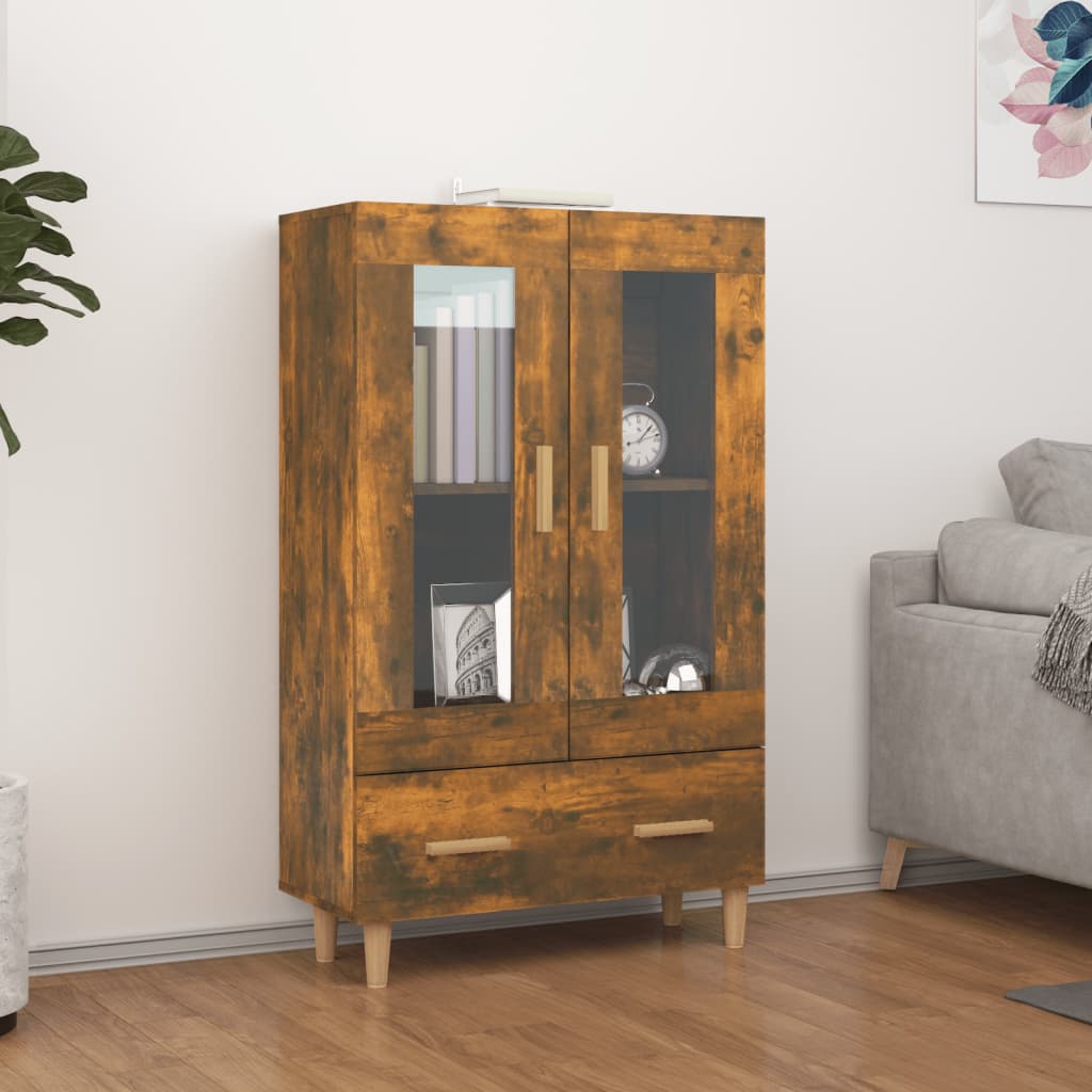 Highboard røkt eik 70x31x115 cm konstruert tre