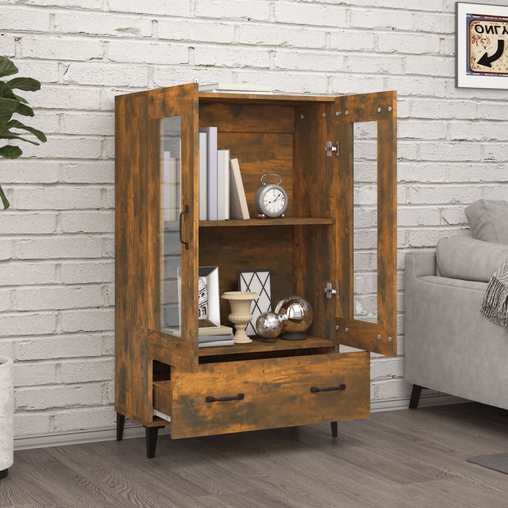 Highboard røkt eik 70x31x115 cm konstruert tre