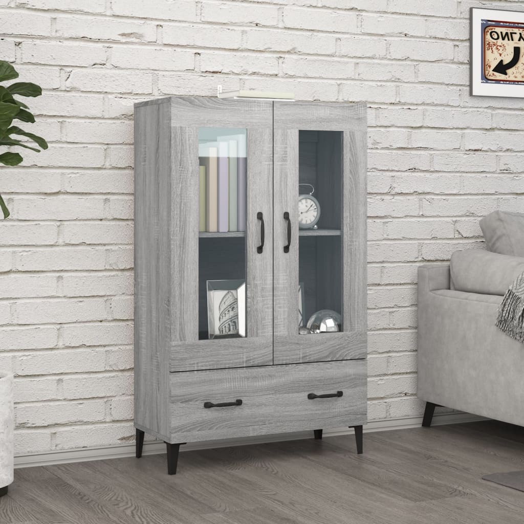 Highboard grå sonoma 70x31x115 cm konstruert tre