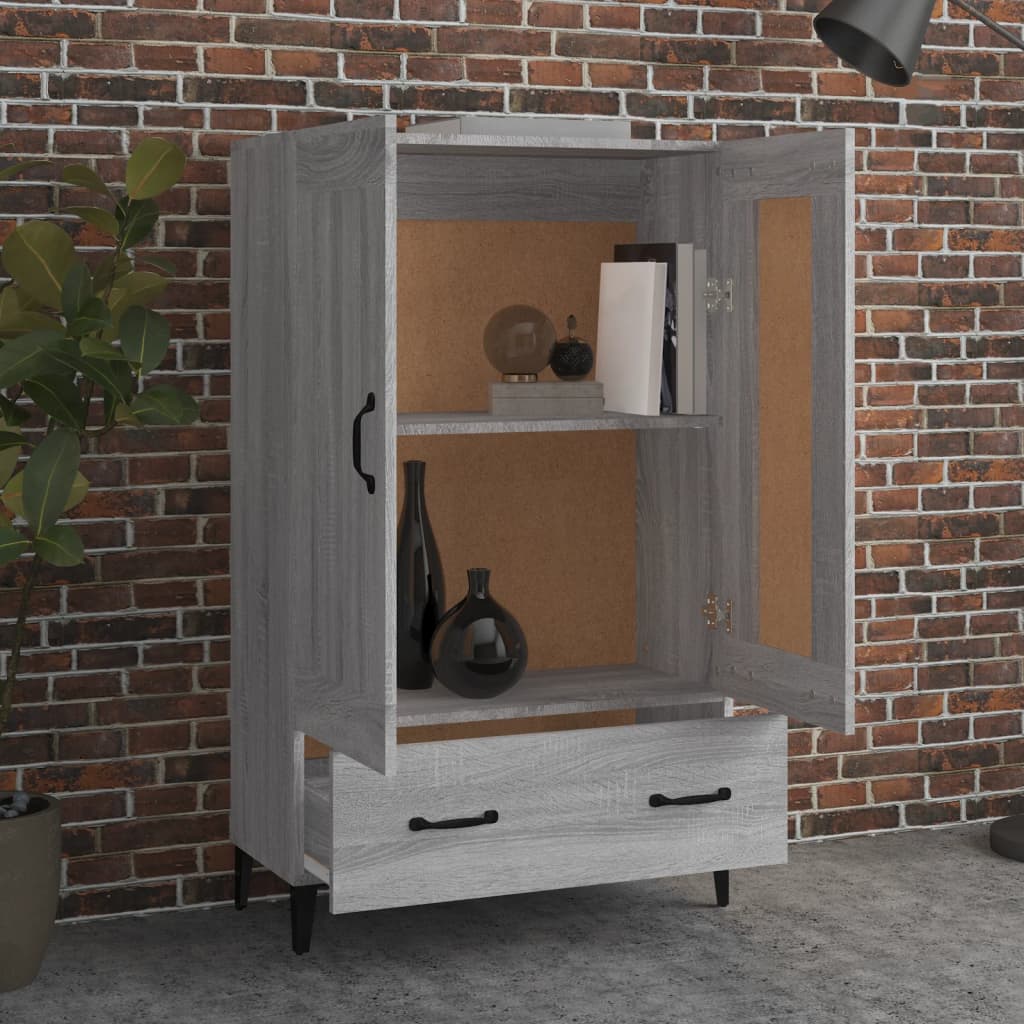 Highboard grå sonoma 70x31x115 cm konstruert tre
