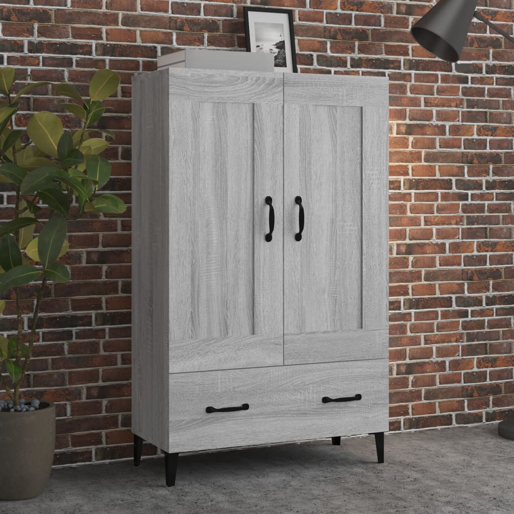 Highboard grå sonoma 70x31x115 cm konstruert tre
