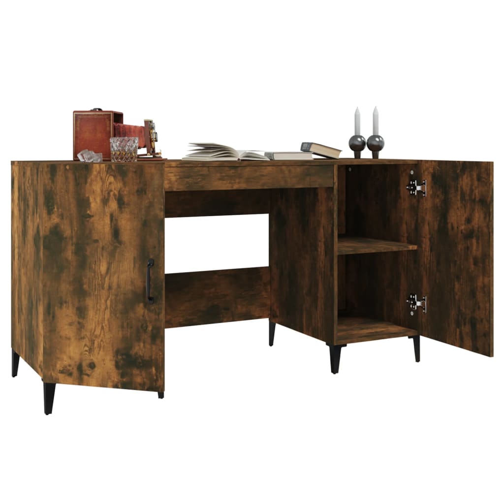 Skrivebord røkt eik 140x50x75 cm konstruert tre