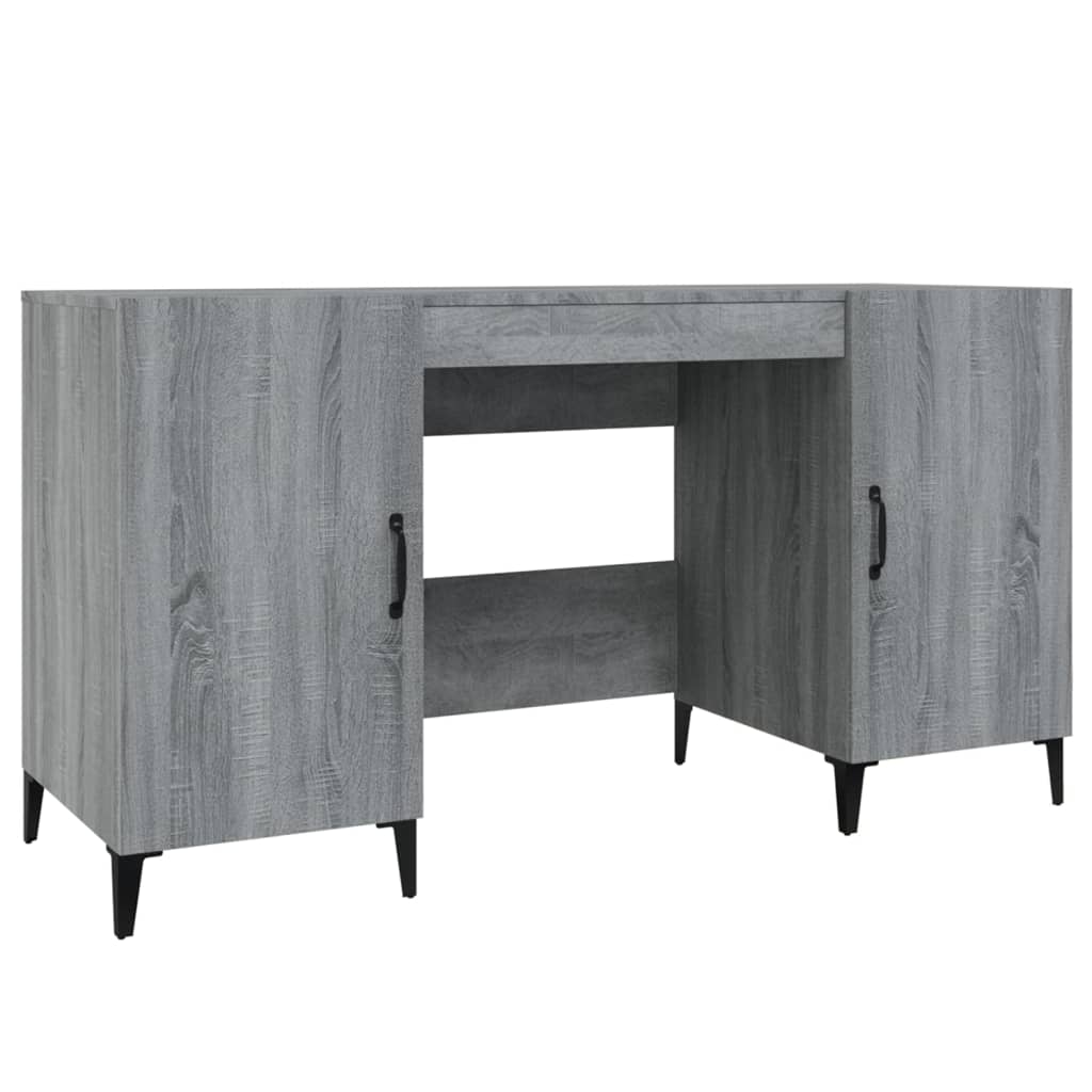 Skrivebord grå sonoma 140x50x75 cm konstruert tre