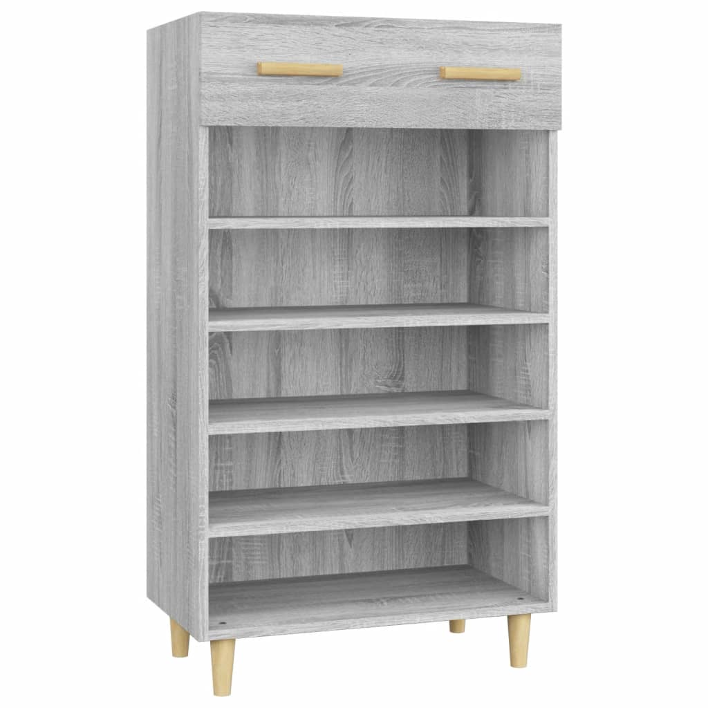 Skohylle grå sonoma 60x35x105 cm konstruert tre